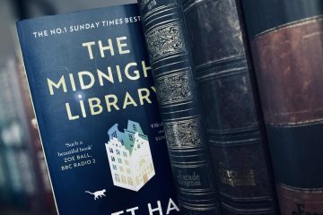 The midnight library on a bookshelf